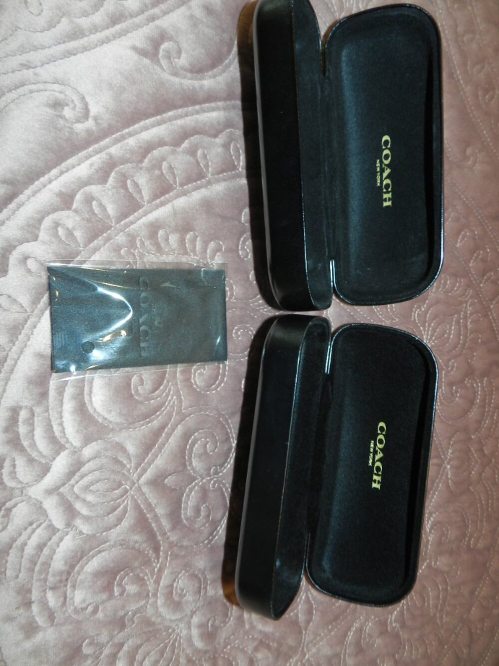 Bundle of 2 Coach Black Eye Glass Sunglass Cases Holders